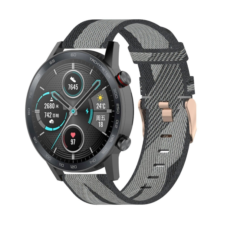 22mm 스트라이프 나일론 손목 스트랩 시계 밴드 Huawei GT / GT2 46mm, Honor Magic Watch 2 46mm / Magic