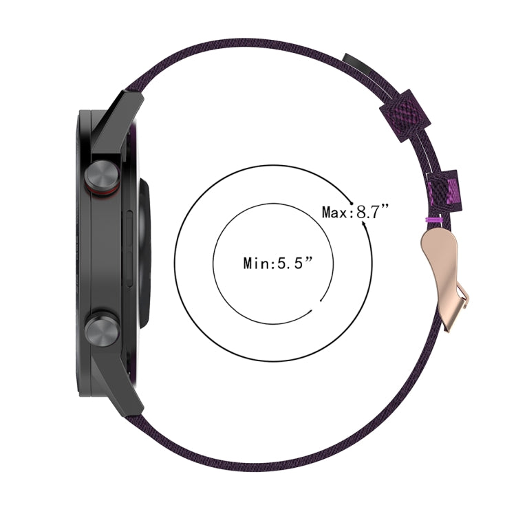 22mm 스트라이프 나일론 손목 스트랩 시계 밴드 Huawei GT / GT2 46mm, Honor Magic Watch 2 46mm / Magic