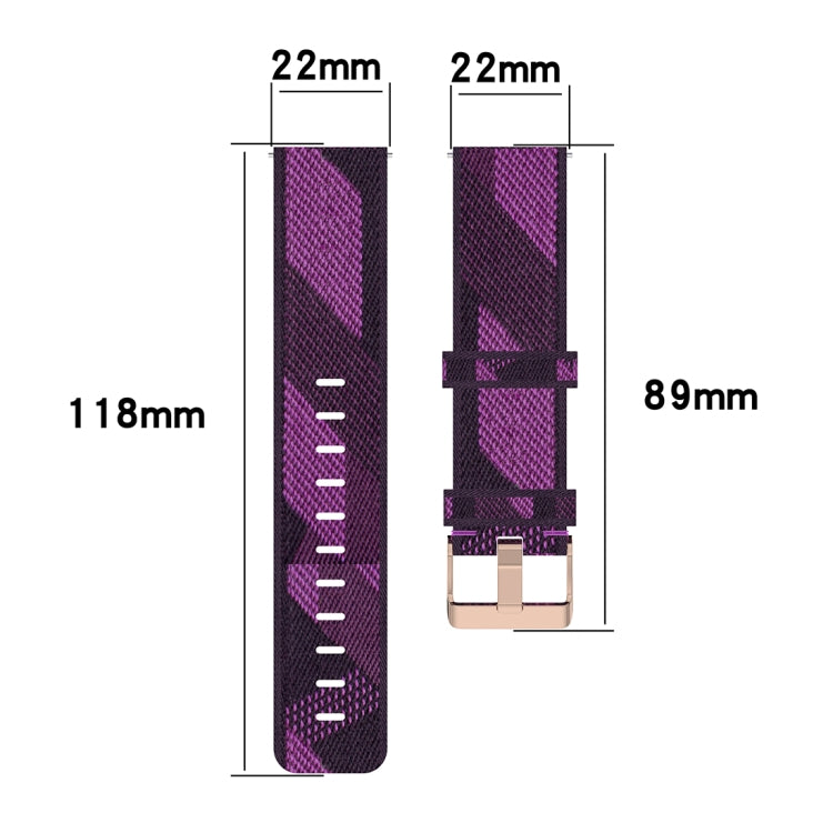 22mm 스트라이프 나일론 손목 스트랩 시계 밴드 Huawei GT / GT2 46mm, Honor Magic Watch 2 46mm / Magic