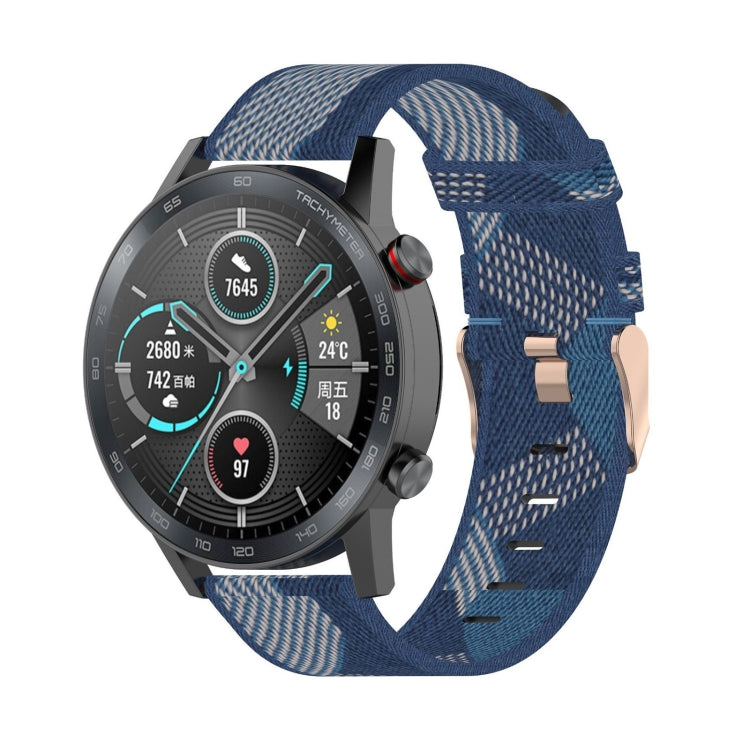 22mm 스트라이프 나일론 손목 스트랩 시계 밴드 Huawei GT / GT2 46mm, Honor Magic Watch 2 46mm / Magic