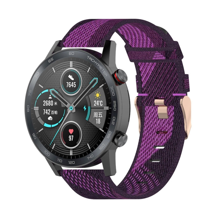 22mm 스트라이프 나일론 손목 스트랩 시계 밴드 Huawei GT / GT2 46mm, Honor Magic Watch 2 46mm / Magic