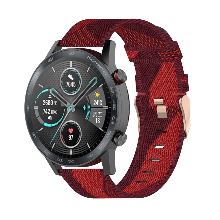 22mm 스트라이프 나일론 손목 스트랩 시계 밴드 Huawei GT / GT2 46mm, Honor Magic Watch 2 46mm / Magic