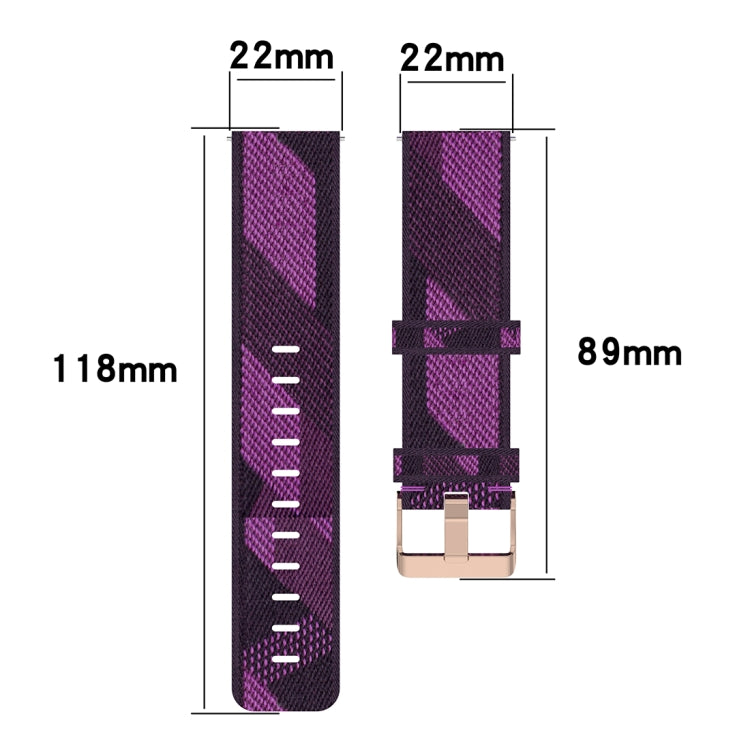 갤럭시 워치 46mm / 기어 S3용 22mm 줄무늬 짜임 나일론 손목 스트랩 시계 밴드
