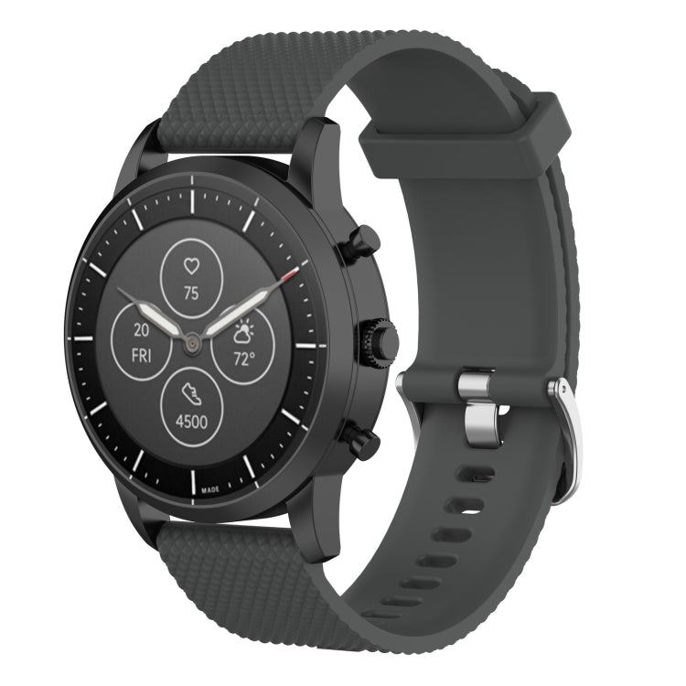 22mm Texture Silicone Wrist Strap Watch Band for Fossil Hybrid Smartwatch HR, Male Gen 4 Explorist HR, Male Sport