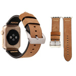 Apple Watch Ultra 49mm&Watch Ultra 2 49mm / 시리즈 10 46mm / 9&8&7 45mm / SE 3&SE 2&6&SE&5&4 44mm / 3&2&1 42mm용 레트로 XX 라인 패턴 천연 가죽 손목 시계 밴드, 42mm용