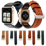 Apple Watch Ultra 49mm&Watch Ultra 2 49mm / 시리즈 10 46mm / 9&8&7 45mm / SE 3&SE 2&6&SE&5&4 44mm / 3&2&1 42mm용 레트로 XX 라인 패턴 천연 가죽 손목 시계 밴드, 42mm용