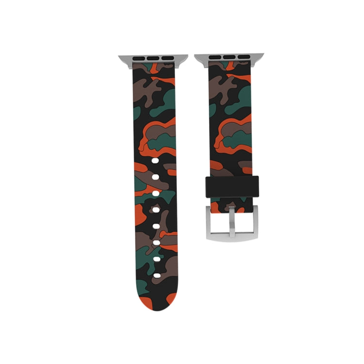 Apple Watch Series 3 & 2 & 1 38mm용 패션 카모플라주 패턴 실리콘 시계줄, 38mm