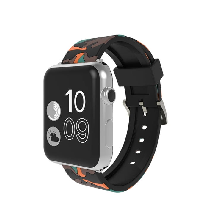 Apple Watch Series 3 & 2 & 1 38mm용 패션 카모플라주 패턴 실리콘 시계줄, 38mm
