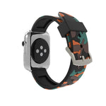 Apple Watch Series 3 & 2 & 1 38mm용 패션 카모플라주 패턴 실리콘 시계줄, 38mm