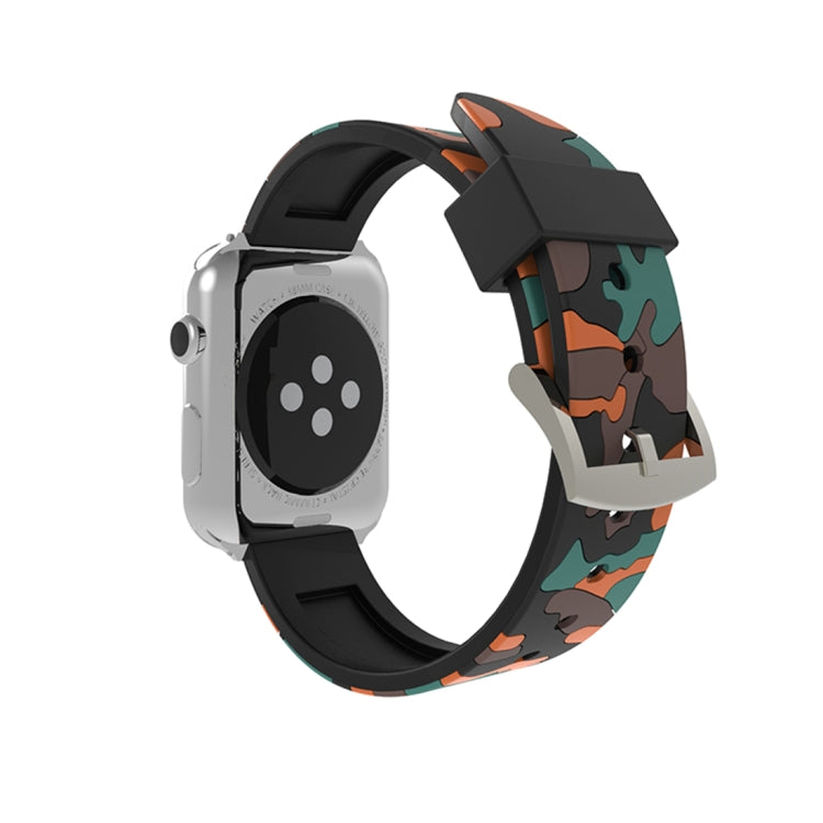 Apple Watch Series 3 & 2 & 1 38mm용 패션 카모플라주 패턴 실리콘 시계줄, 38mm