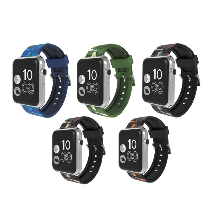 Apple Watch Series 3 & 2 & 1 38mm용 패션 카모플라주 패턴 실리콘 시계줄, 38mm