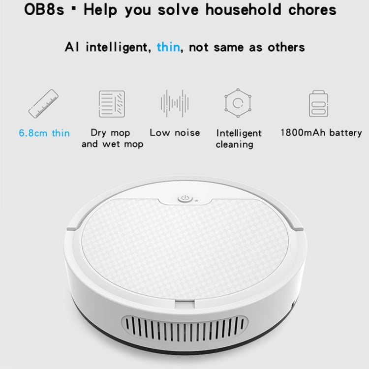 BOWAI OB8S 가정용 지능형 경로 충전 스위핑 로봇, OB8S (화이트), OB8S (블랙)