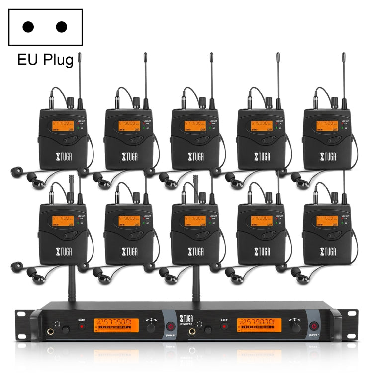 XTUGA IEM1200 무선 송신기 10 바디팩 무대 가수 인이어 모니터 시스템, 송신기 10 바디팩