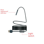 YPC110 8mm 2.0MP HD 카메라 WiFi 내시경 스네이크 튜브 검사 카메라 8 LED 포함, 방수 IP68, 렌즈 직경: 8mm, 길이: 3.5m, 소프트 라인, 3.5m 소프트 라인