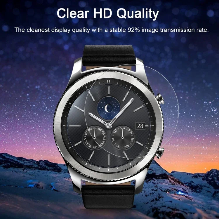 Samsung Gear S3 스마트워치용 ENKAY Hat-Prince 2개입 0.2mm 9H 표면 경도 2.15D 방폭 강화유리 스크린 필름