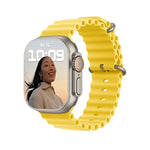 T800 Ultra 1.99인치 오션 실리콘 밴드 스마트워치, 심박수 / 심전도 지원, 오션 실리콘 밴드 (블랙), 오션 실리콘 밴드 (화이트), 오션 실리콘 밴드 (옐로우)