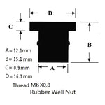 20 in 1 M6 Universal Motorcycle Windshield Brass Nuts, M6