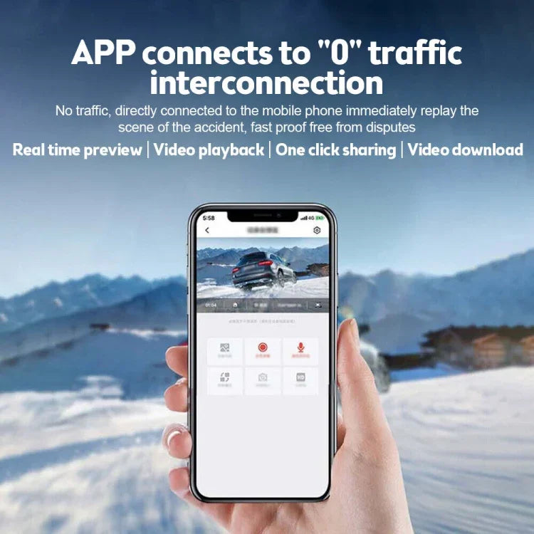 차량 1080P HD WiFi 운전 기록기, 모바일 앱 연동 및 자동 루프 녹화 지원, 차량 WiFi 운전 기록기