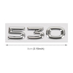 Car Number 530 Metal Personalized Decorative Stickers, Size: 8 x 2.5 x 0.5cm, Number 530