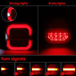 2pcs 12-24V 28LEDs Square Trailer Taillight, 12-24V