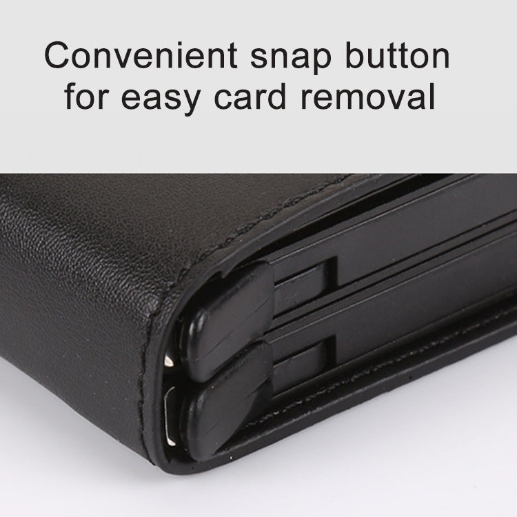 X-7 방자성 RFID 다기능 알루미늄 크레이지 호스 텍스처 가죽 카드 가방 지갑