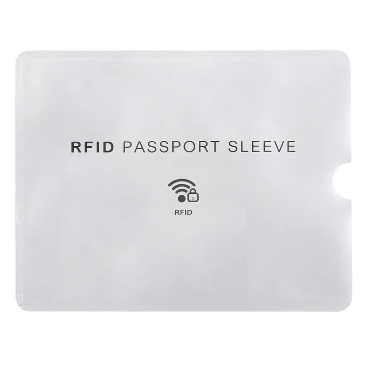 100개 알루미늄 호일 도난 방지 RFID 차단 슬리브 여권 통장 보호기, 크기: 13.5*10.5cm, 비행기 패턴 100개