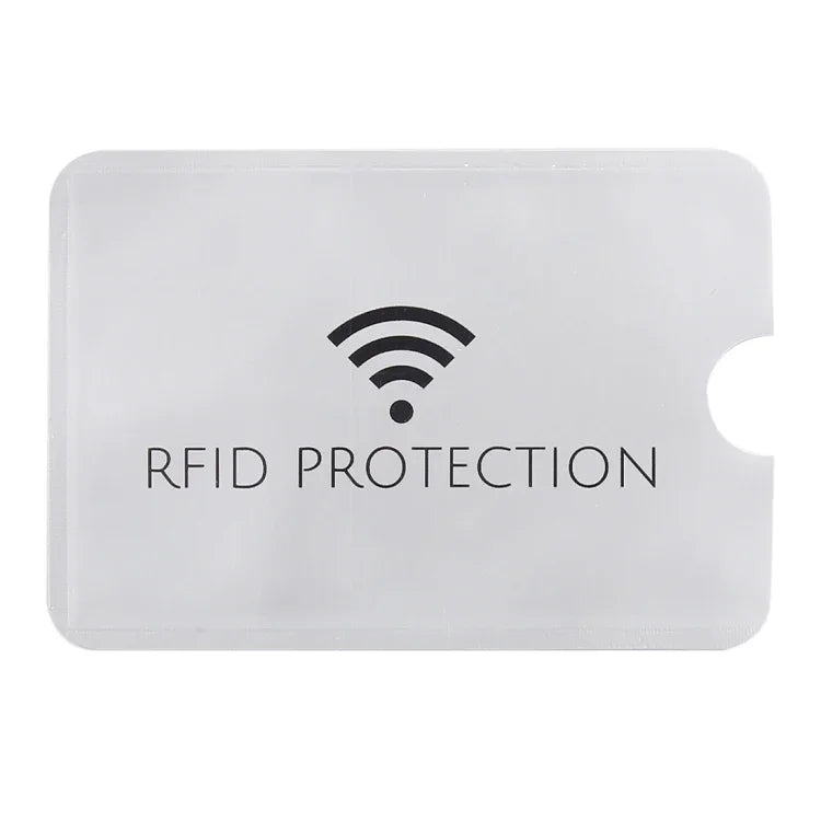 100개 알루미늄 호일 도난 방지 RFID 차단 슬리브 카드 보호기, 크기: 9.1*6.3cm, RFID 보호 100개