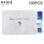 100개 알루미늄 호일 도난 방지 RFID 차단 슬리브 카드 보호 커버, 크기: 9.1*6.3cm, RFID 차단 슬리브 100개