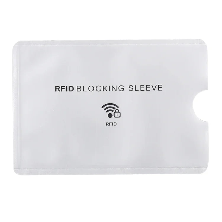 100개 알루미늄 호일 도난 방지 RFID 차단 슬리브 카드 보호 커버, 크기: 9.1*6.3cm, RFID 차단 슬리브 100개