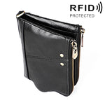 3533 롱 크레이지 호스 텍스처 소가죽 접이식 안티마그네틱 RFID 지갑 클러치 백 남성용, 카드 슬롯 포함, 3533 황갈색, 3533 블랙, 3533 커피, 3533 블루, 3533 레드