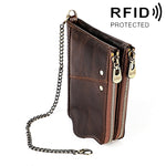 LT3533 롱 크레이지 호스 텍스처 소가죽 가죽 접이식 안티마그네틱 RFID 남성용 지갑 클러치 가방, 카드 슬롯 및 숄더 스트랩 포함, LT3533 황갈색, LT3533 블랙, LT3533 커피, LT3533 블루, LT3533 레드