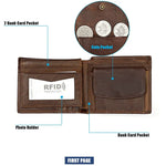 8020 가로형 레트로 크레이지 호스 텍스처 가죽 자성 방지 RFID 지갑 클러치 백 남성용, 카드 슬롯 포함, 8020 블랙, 8020 커피, 8020 황갈색