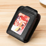 KB189 세로형 소가죽 오르간 모양 다중 카드 슬롯 방자성 RFID 여성용 지갑, 투명 창 포함, KB189 보라색, KB189 장미 빨강, KB189 사파이어 블루, KB189 검정