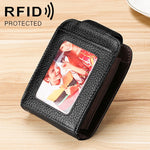 KB189 세로형 소가죽 오르간 모양 다중 카드 슬롯 방자성 RFID 여성용 지갑, 투명 창 포함, KB189 보라색, KB189 장미 빨강, KB189 사파이어 블루, KB189 검정