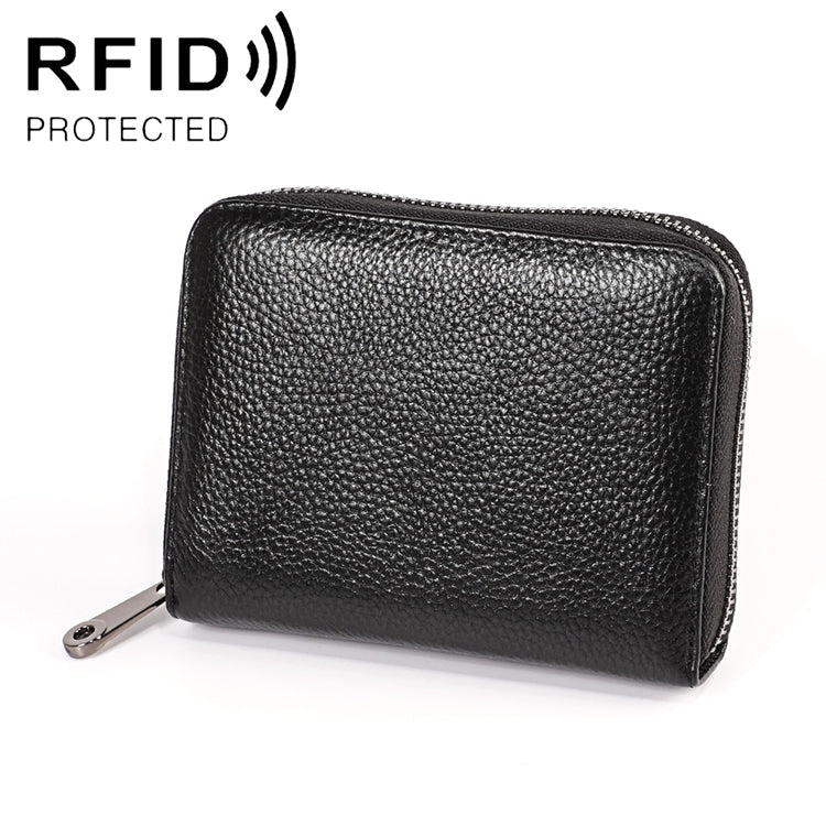 KB195 지퍼 소가죽 이중 행 오르간 모양 다중 카드 슬롯 방자기 RFID 지갑 클러치 가방 여성용, KB195 핑크, KB195 보라, KB195 장미 빨강, KB195 검정, KB195 커피
