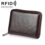 KB195 지퍼 소가죽 이중 행 오르간 모양 다중 카드 슬롯 방자기 RFID 지갑 클러치 가방 여성용, KB195 핑크, KB195 보라, KB195 장미 빨강, KB195 검정, KB195 커피