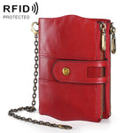 LT3539 소가죽 지퍼 버클 방자성 RFID 지갑 클러치 남성용, 카드 슬롯 및 숄더 스트랩 포함, LT3539 숄더 스트랩 블루, LT3539 스트랩 레드, LT3539 황갈색