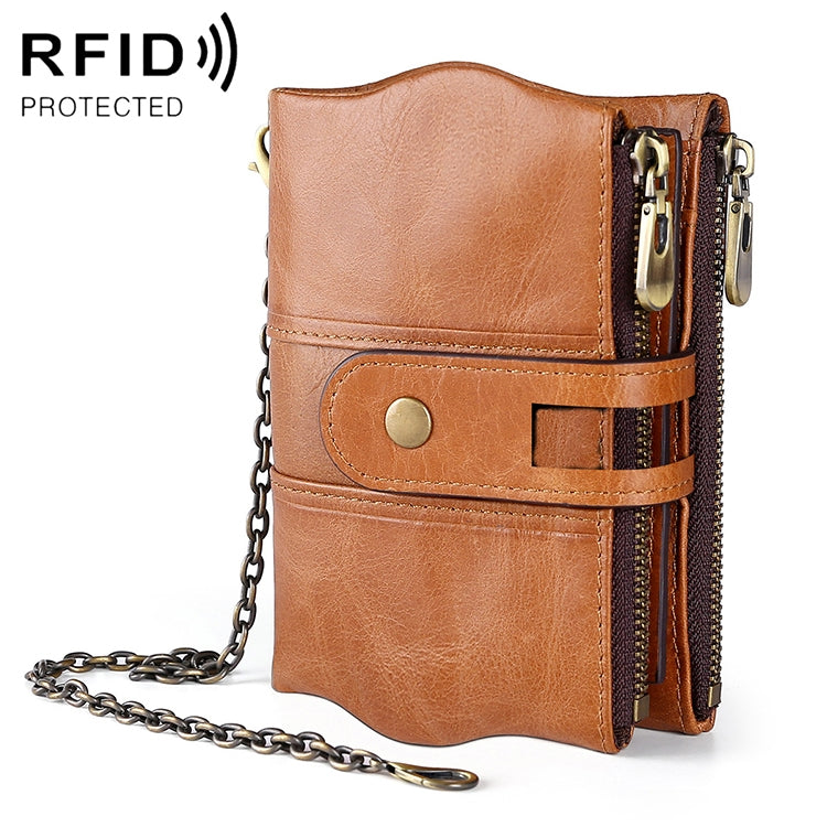 LT3539 소가죽 지퍼 버클 방자성 RFID 지갑 클러치 남성용, 카드 슬롯 및 숄더 스트랩 포함, LT3539 숄더 스트랩 블루, LT3539 스트랩 레드, LT3539 황갈색