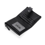 TP-196 다기능 레트로 소가죽 가죽 다중 카드 슬롯 이중 지퍼 RFID 지갑
