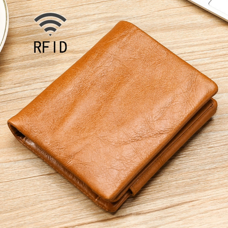 TP-191 오일 왁스 가죽 다기능 RFID 3단 지갑