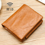 TP-191 오일 왁스 가죽 다기능 RFID 3단 지갑