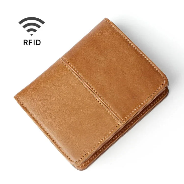 TP-195 오일스킨 가죽 다기능 동전 지갑 RFID 가죽 지갑