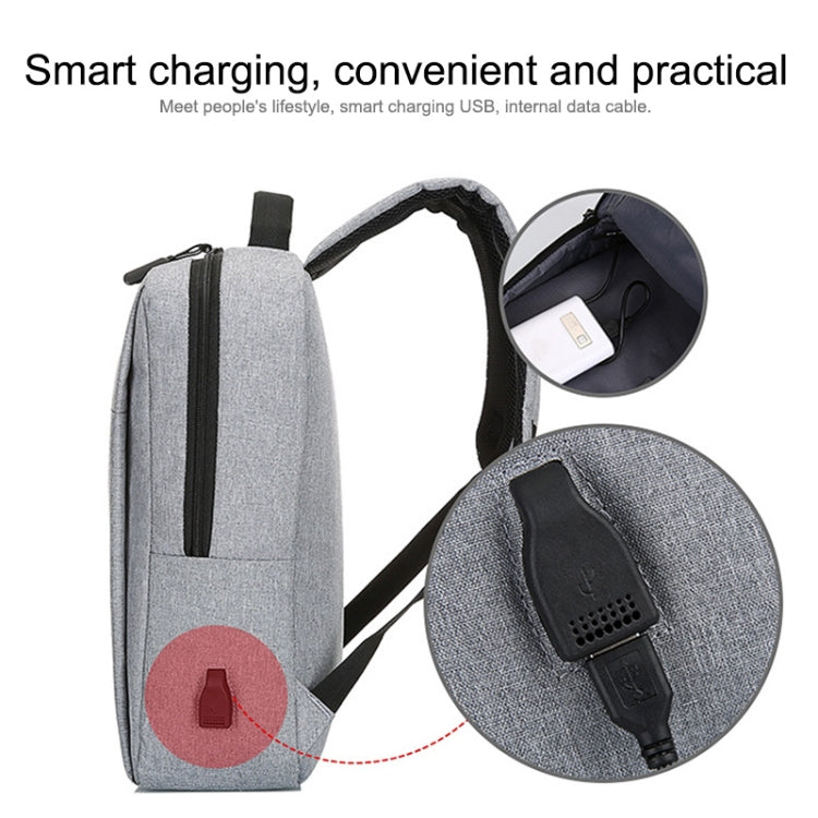 POFOKO 대용량 방수 옥스포드 천 비즈니스 캐주얼 백팩, 외부 USB 충전 디자인, 15.6인치 노트북용