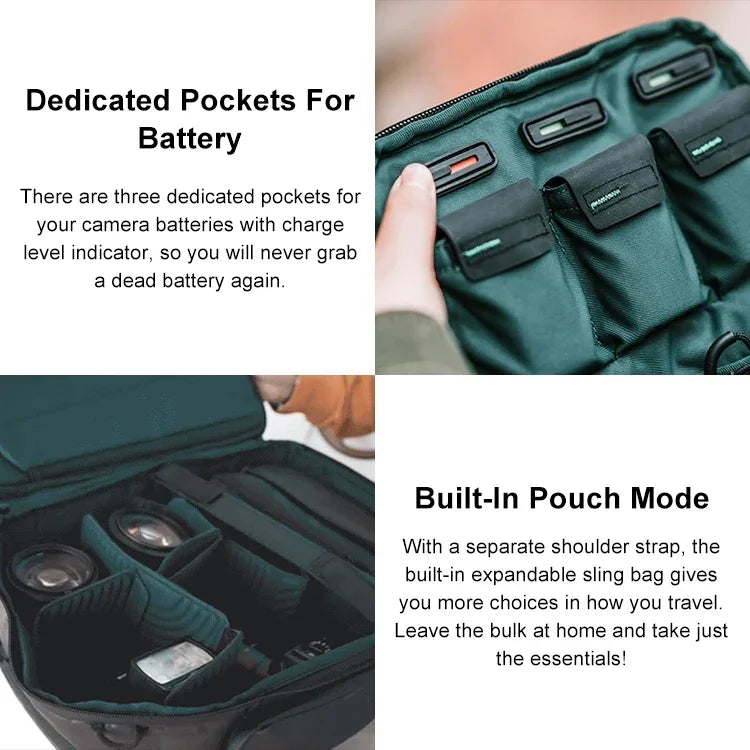 PGYTECH P-CB-020 2-in-1 방수 충격 방지 야외용 듀얼 숄더 백팩 + 싱글 숄더 백, P-CB-020