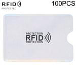 100개 알루미늄 호일 도난 방지 RFID 차단 슬리브 카드 보호기, 사이즈: 9.1*6.3cm, RFID 100개 (골드), RFID 100개 (실버)