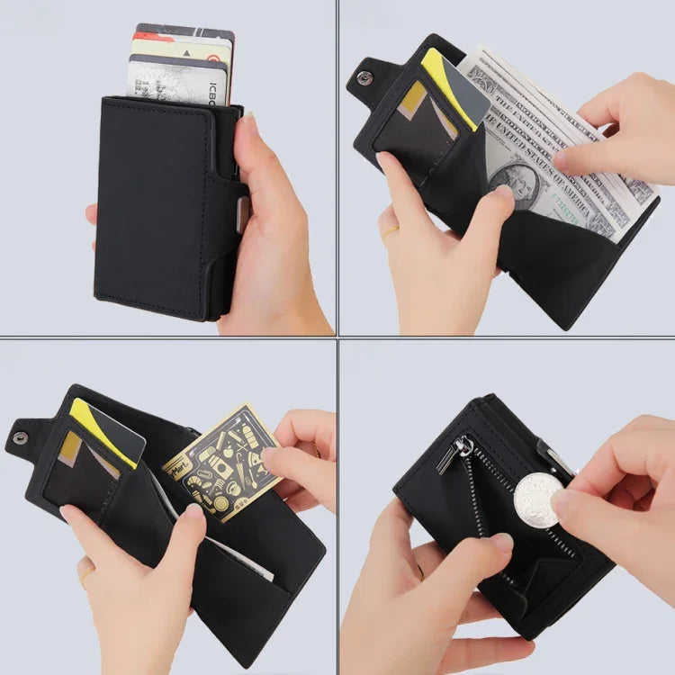 CH0727-1 RFID 탄소 섬유 지퍼 다기능 카드 패키지