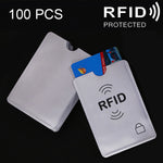 100개 알루미늄 호일 카드 보호 커버 케이스 RFID 차단 안전 실드 신분증 슬리브 카드 가방, 사이즈: 9.1*6.3cm, CCB1077A, CCB1077B, CCB1077C