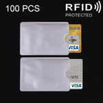 100개 알루미늄 호일 카드 보호 커버 케이스 RFID 차단 안전 실드 신분증 슬리브 카드 가방, 사이즈: 9.1*6.3cm, CCB1077A, CCB1077B, CCB1077C