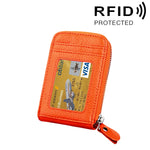 정품 소가죽 단색 지퍼 세로형 카드 지갑 RFID 차단 카드 가방 보호 케이스 12 카드 슬롯, 사이즈: 11.5*7.5cm