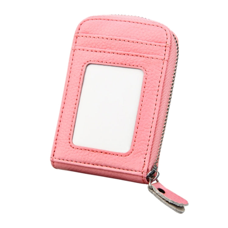 정품 소가죽 단색 지퍼 세로형 카드 지갑 RFID 차단 카드 가방 보호 케이스 12 카드 슬롯, 사이즈: 11.5*7.5cm